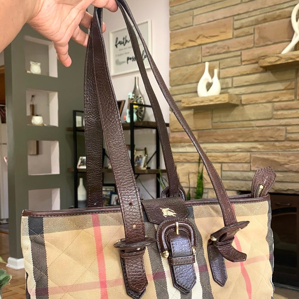 Burberry Beige and Brown Plaid Shoulder Bag - Picture 5 of 16